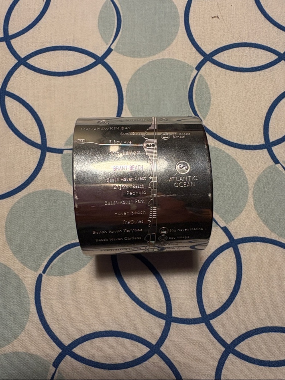 Long Beach Island Silver Cuff Bracelet- Atlantic Ocean Design